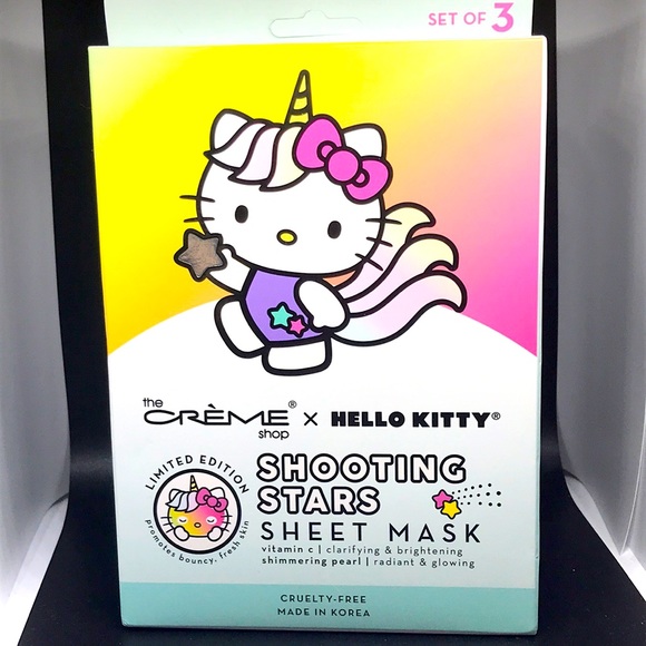🆕SEALED!BNIB!3 Pack of Crème Shop xHello Kitty Shooting Stars Sheet Masks - Picture 1 of 7